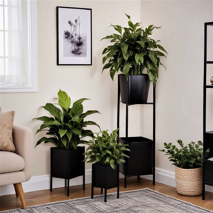 stylish black planters