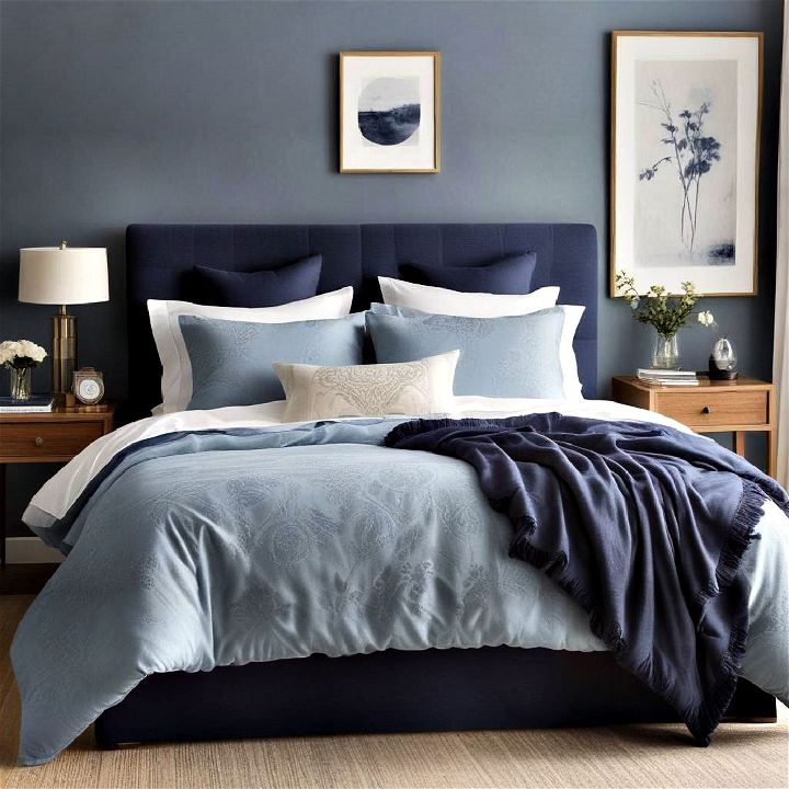 stylish blue bedding