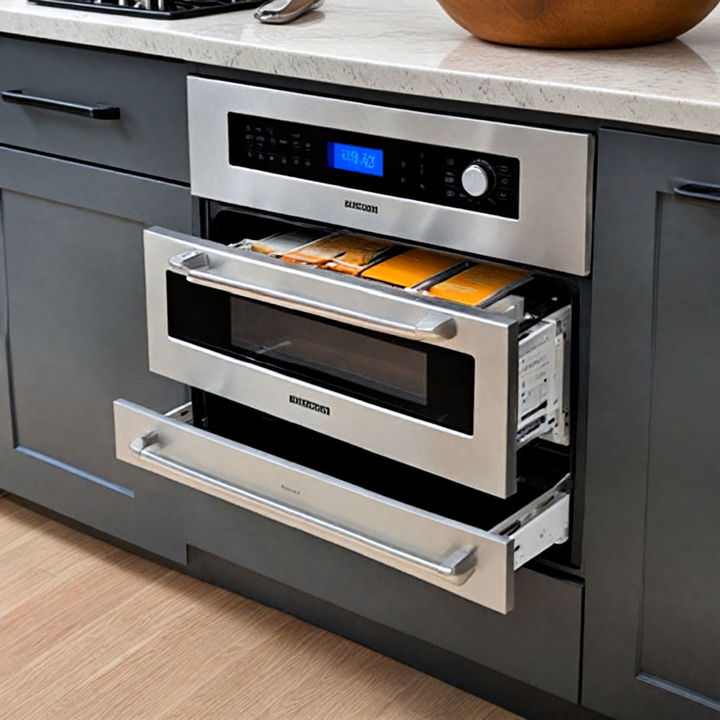 stylish built in microwave drawers