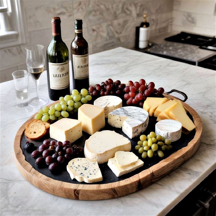 stylish cheese platter kitchen island