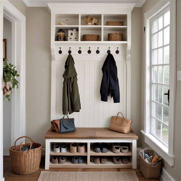 stylish coat rack for small mudroom