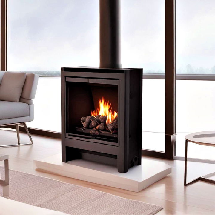 stylish compact gas fireplace design