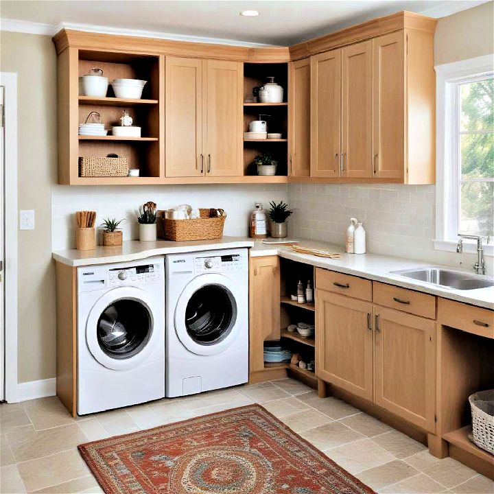 stylish corner cabinets for laundry rooms