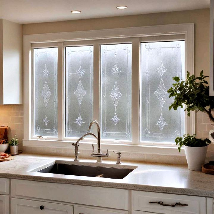 stylish etched glass windows for elegance and privacy