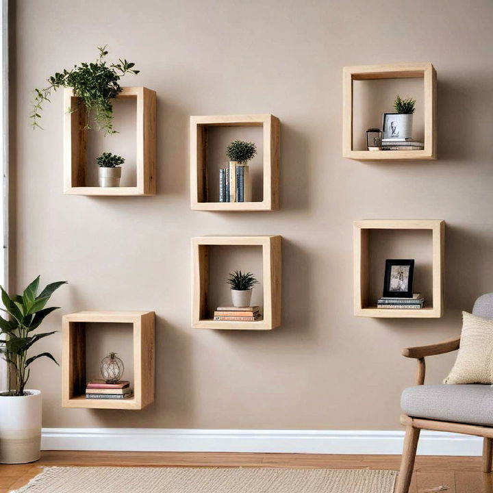 stylish floating cube shelves storage solution