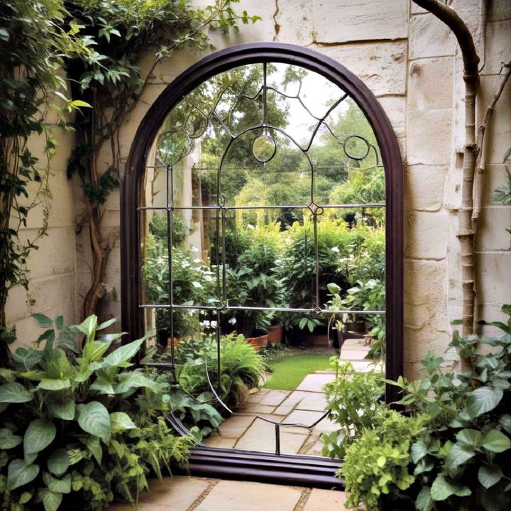 stylish garden mirror