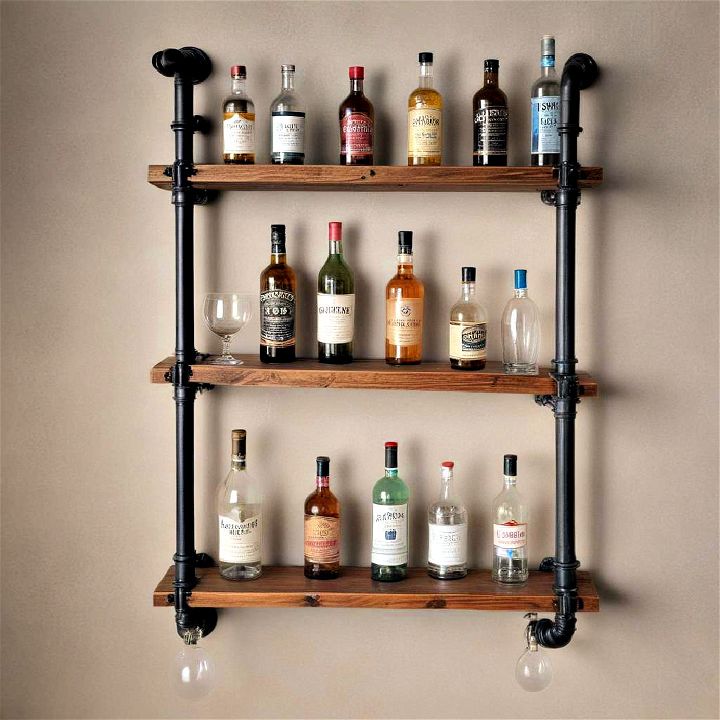 stylish industrial pipe shelve
