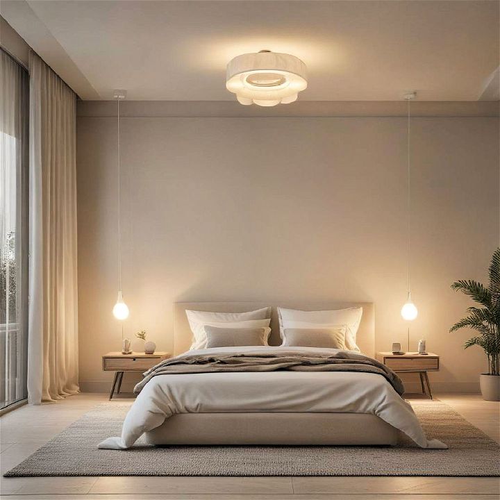 stylish minimalist beige lighting