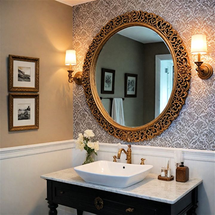 stylish mirror for a larger bathroom feel