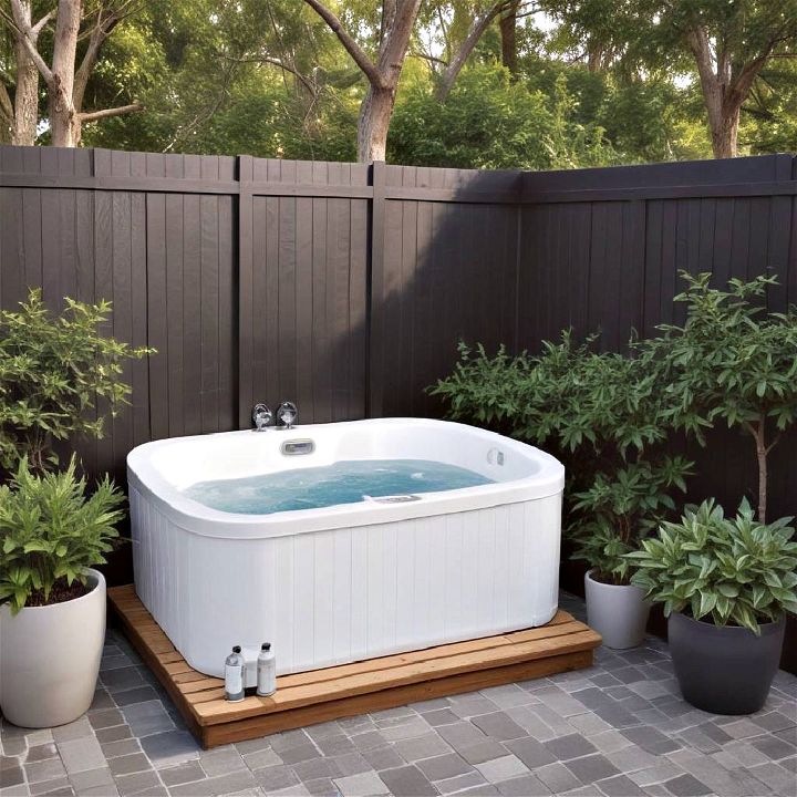 stylish paint your fence for hot tub privacy