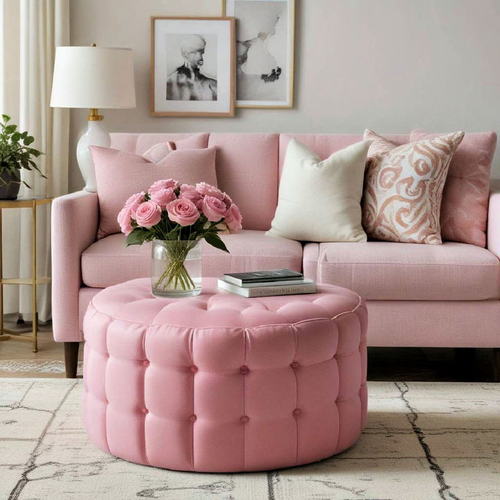 stylish pink accent furniture ottoman