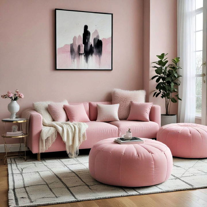 stylish pink poufs seating options