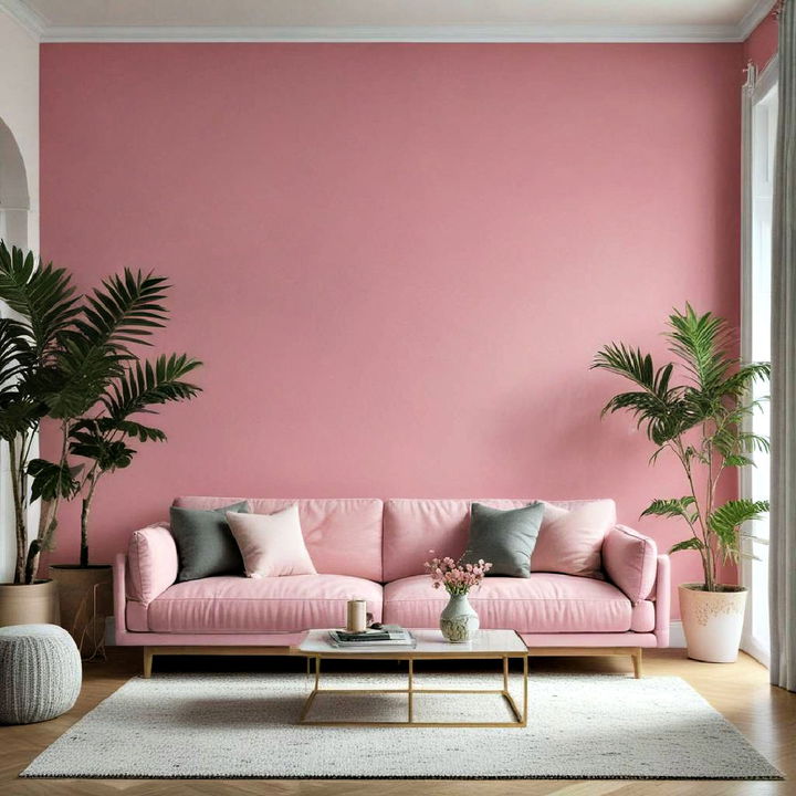 stylish pink statement wall