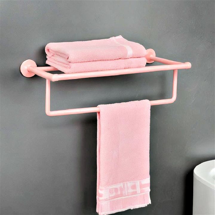 stylish pink towel rack