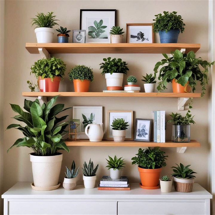 stylish potted plants for shelf decor