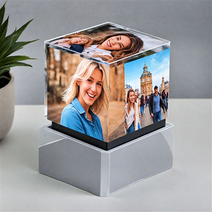 stylish rotating photo cube