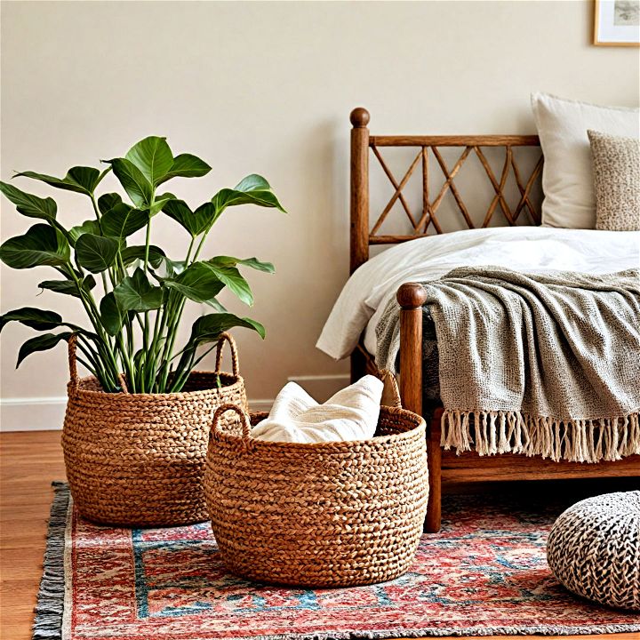 stylish seagrass basket storage