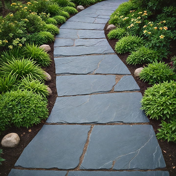 stylish slate pavers walkway