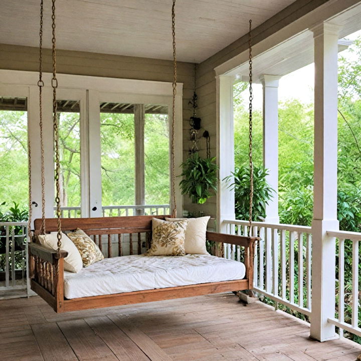 stylish swing bed for a cozy retreat