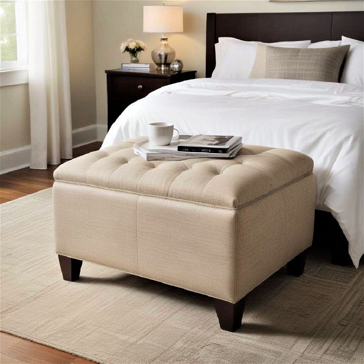 stylish versatile ottoman for bedroom sitting area