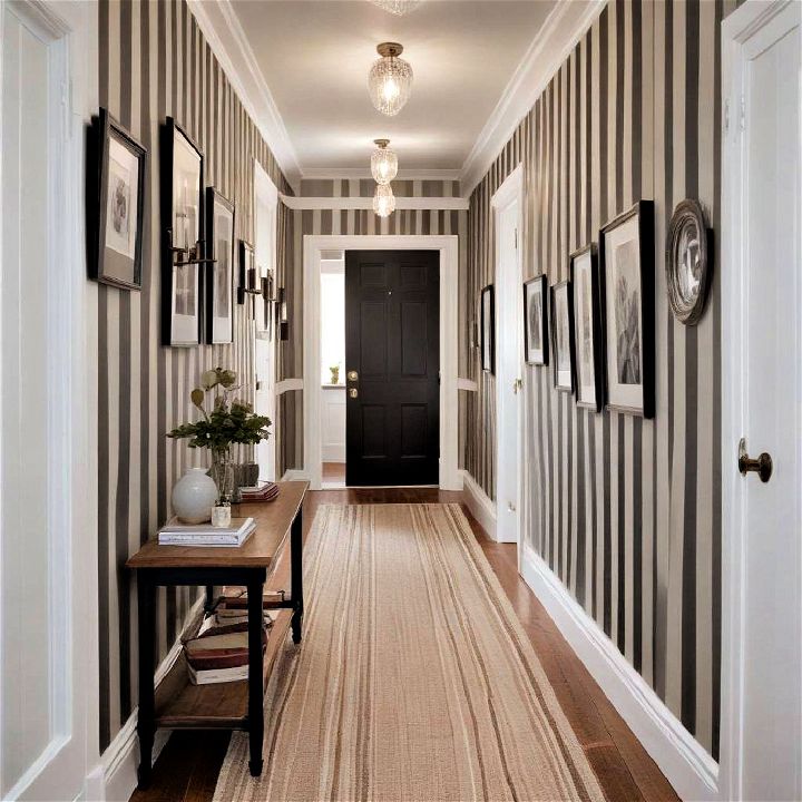 stylish vertical stripes for narrow hallway
