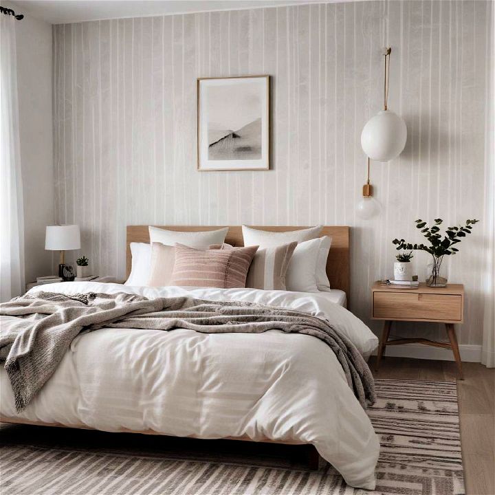 subtle pattern scandinavian bedroom