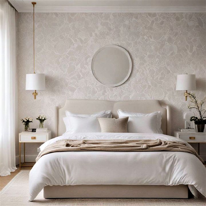 subtle wallpaper for white bedroom