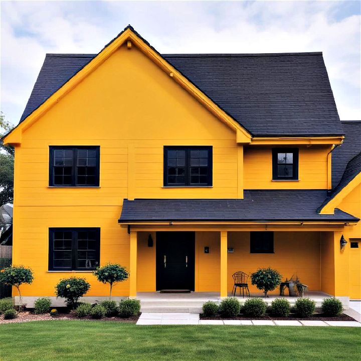 sunflower yellow with black shutters