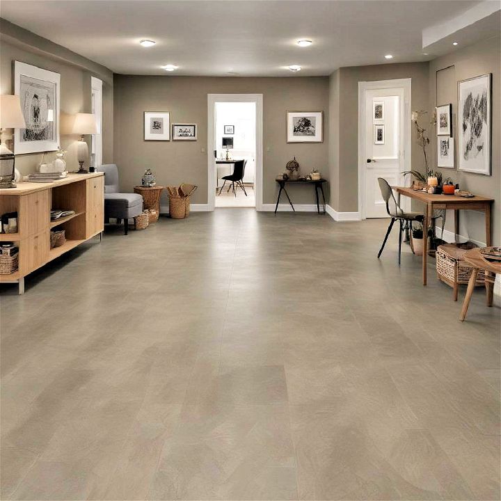 sustainable and durable marmoleum for basement floor