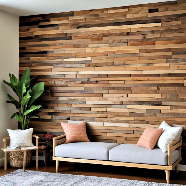 sustainable reclaimed wood slat wall