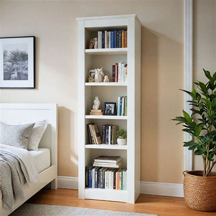 tall bookshelf for guest essentials