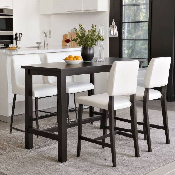 tall dining table with high chairs