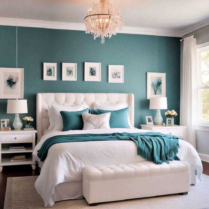 teal and white combination