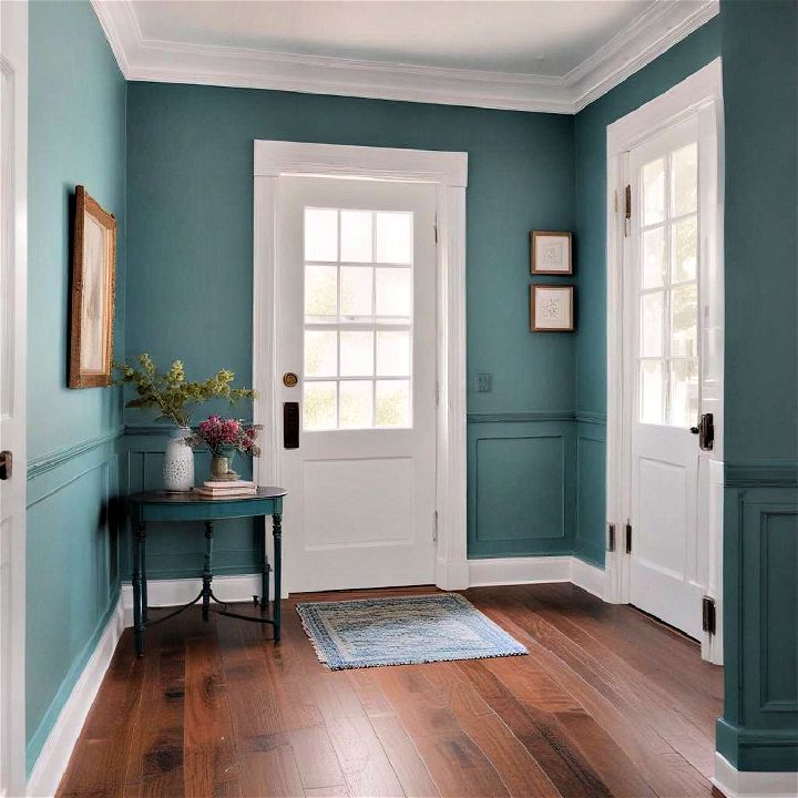 teal trim to add pop of color