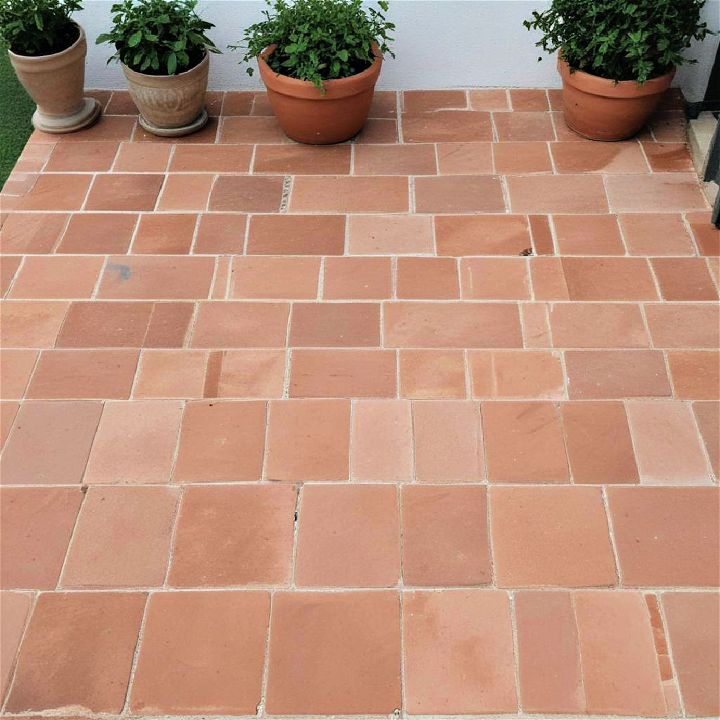 terra cotta tiles patio floor