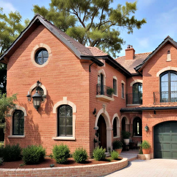 terracotta painted house for mediterranean flair