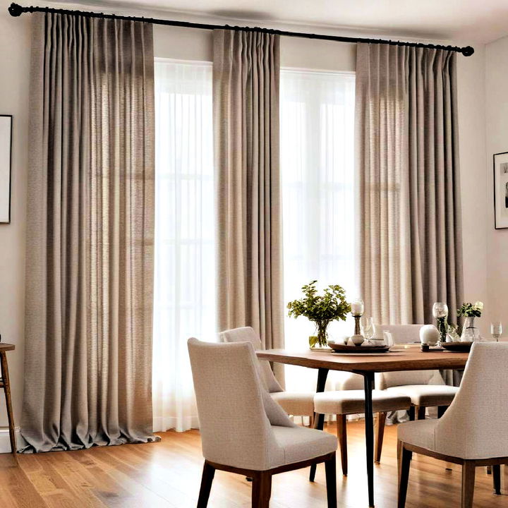 textured curtain for dining room