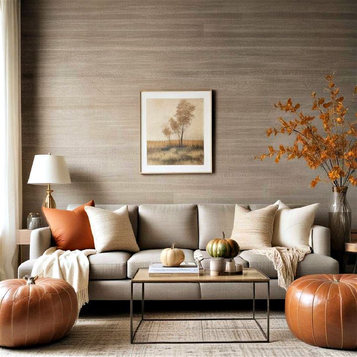 textured wallpaper for fall living room