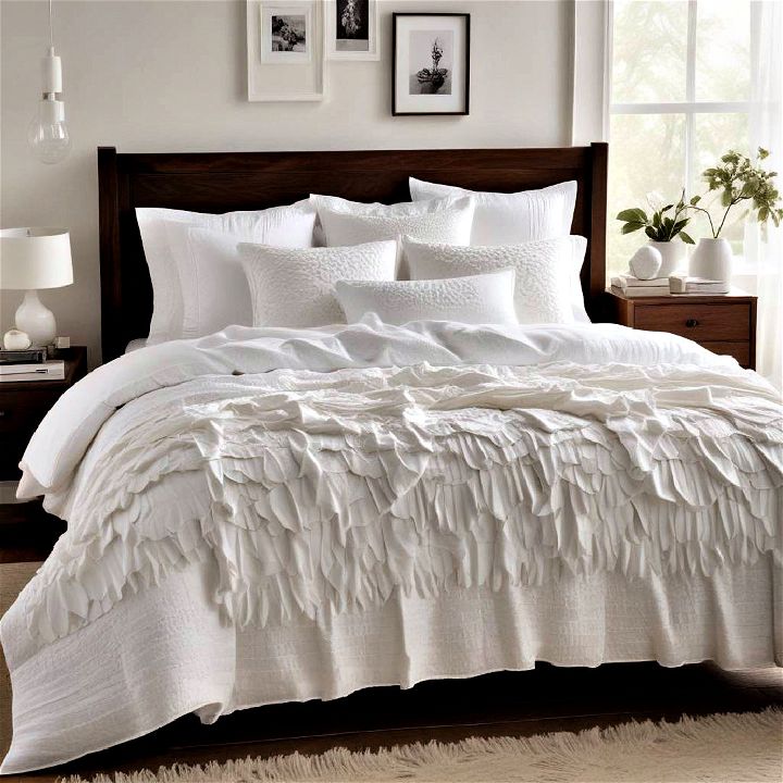 textured white bedding idea