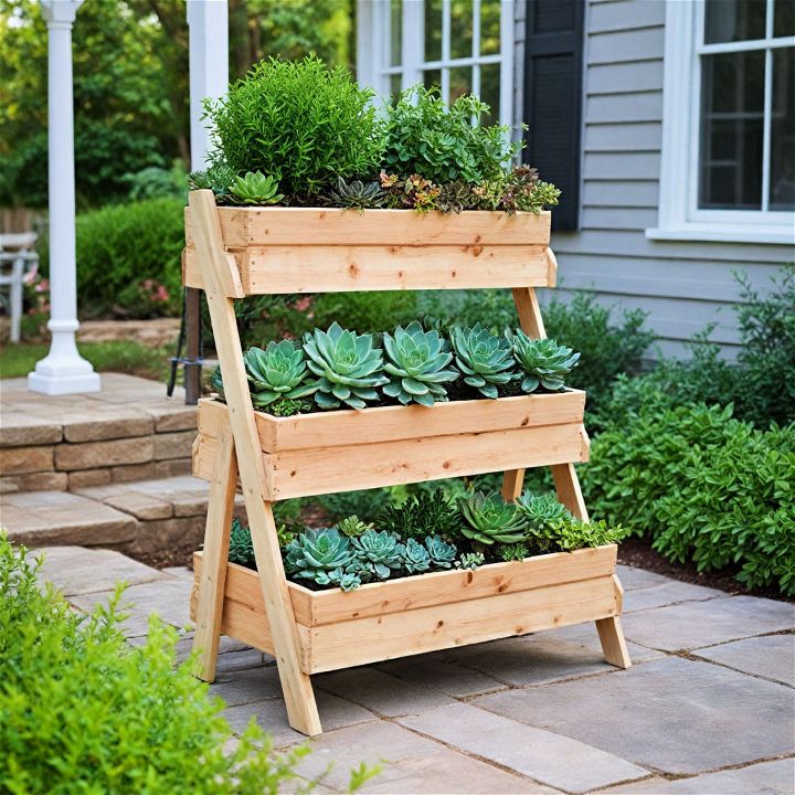 tiered planters to maximize vertical space