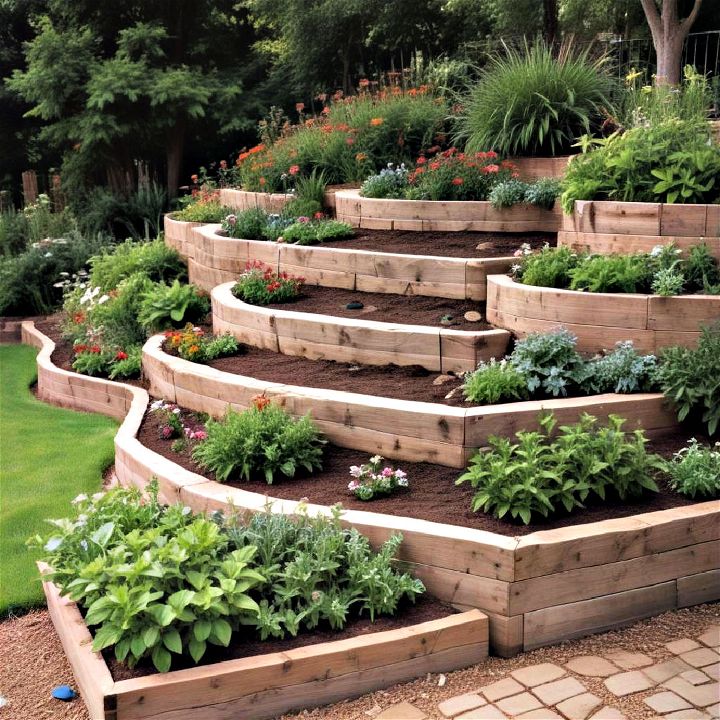 tiered planting beds