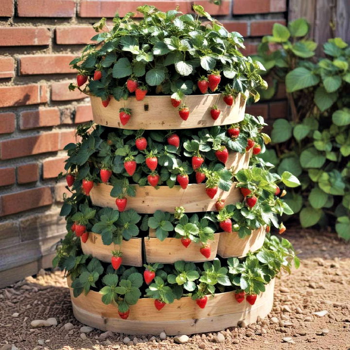 tiered strawberry planter for garden