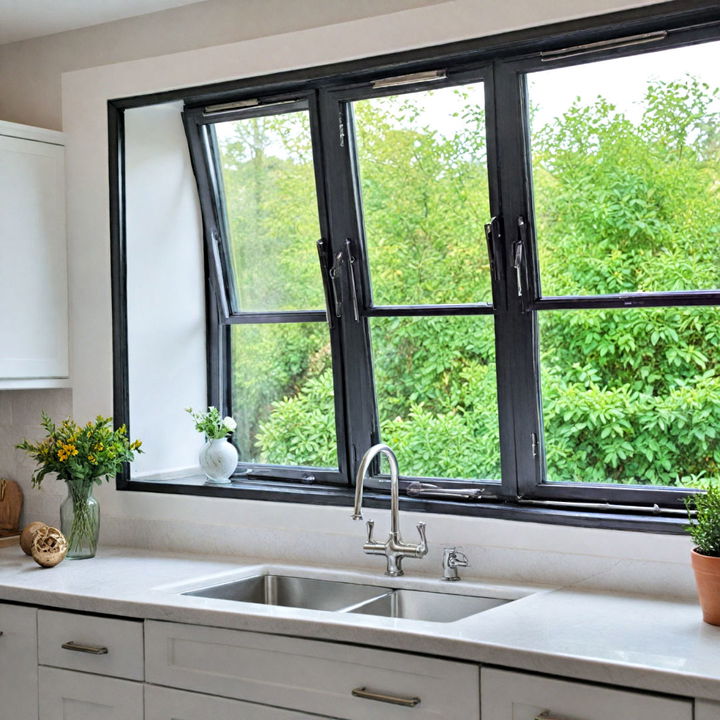 tilt and turn windows over the sink