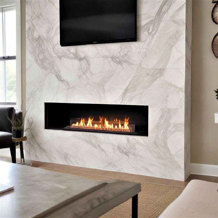 timeless elegance marble surround linear fireplace