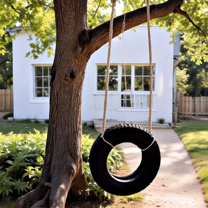 tire swing with rope ladders