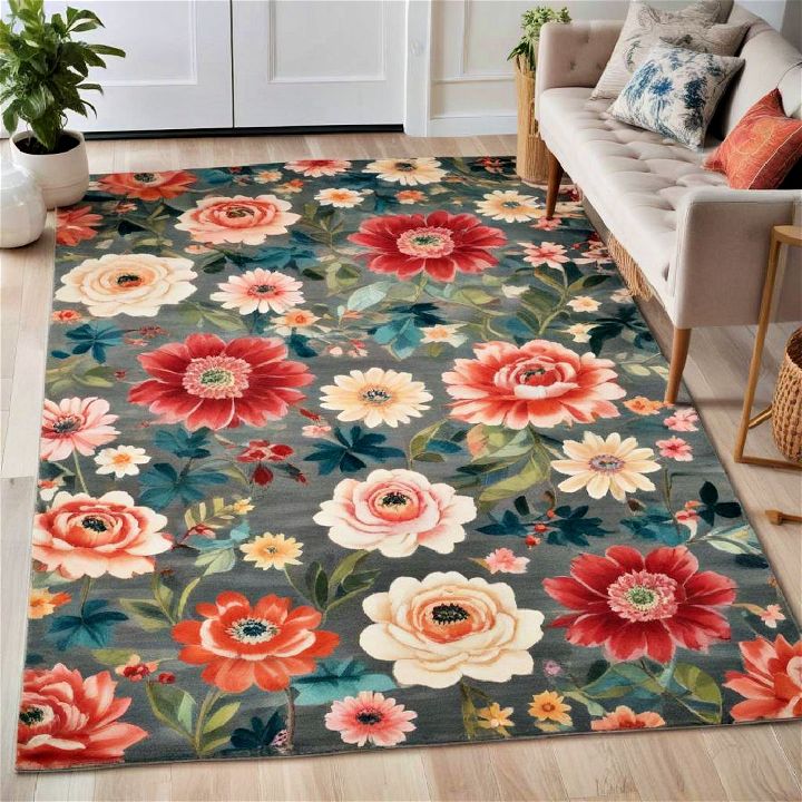 traditional and modern floral rug