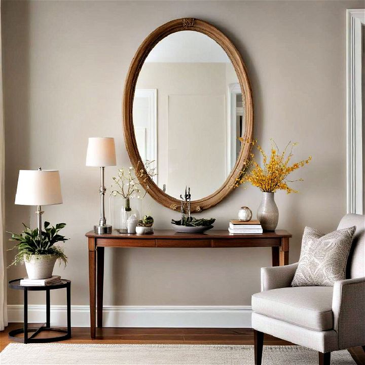 traditional and modern oval mirror