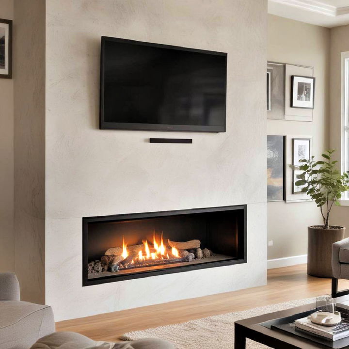 traditional under mounted gas fireplace