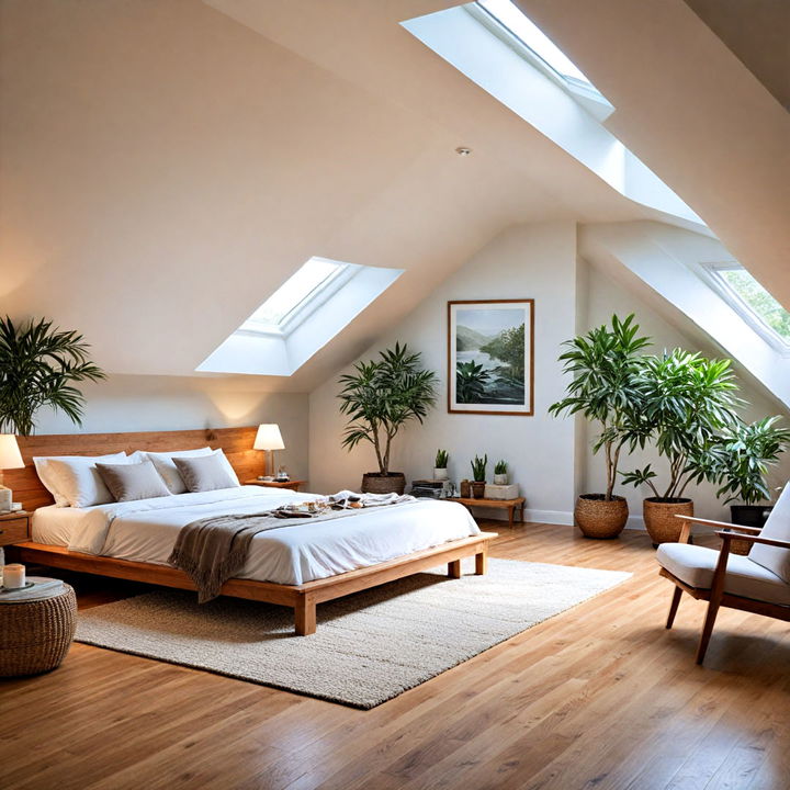 tranquil zen inspired attic bedroom