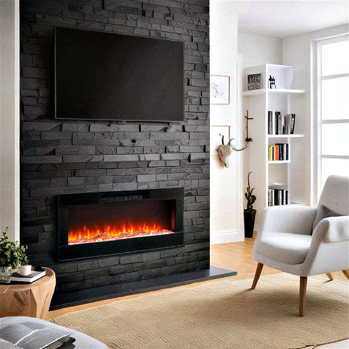 transformative LED black fireplace